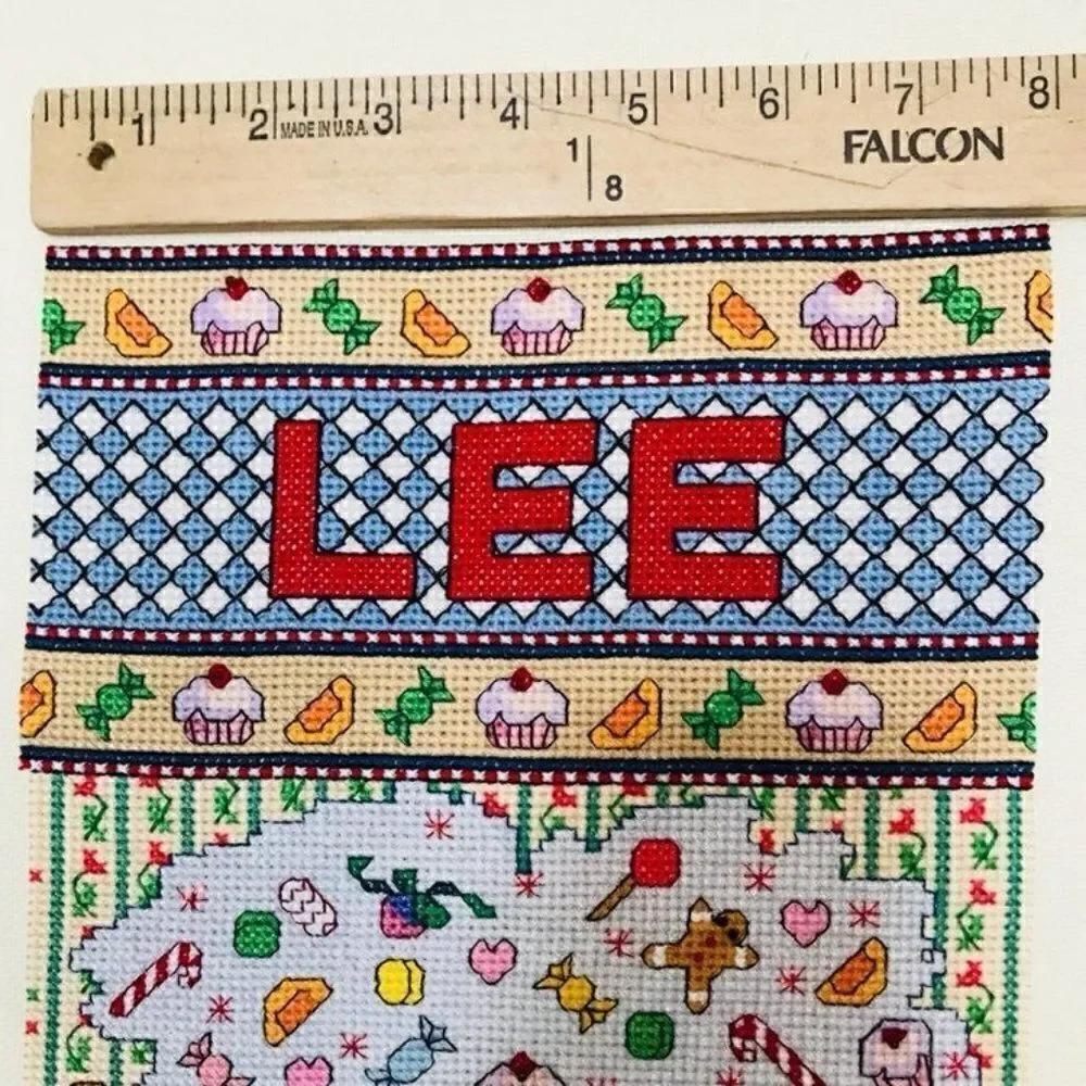 Christmas Stocking Embroidered Vintage